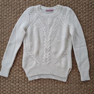 Stefanel Women's Italian Vintage Ivory Cable Knit Sweater Size XS